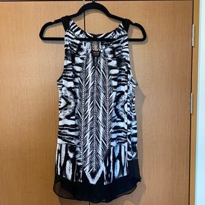 DONATED Style & Co. XL sleeveless blouse. Black/white.